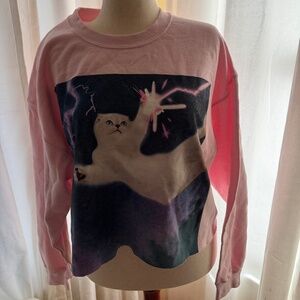 Reputation Pink Olivia Swift Lightning Cropped Crewneck